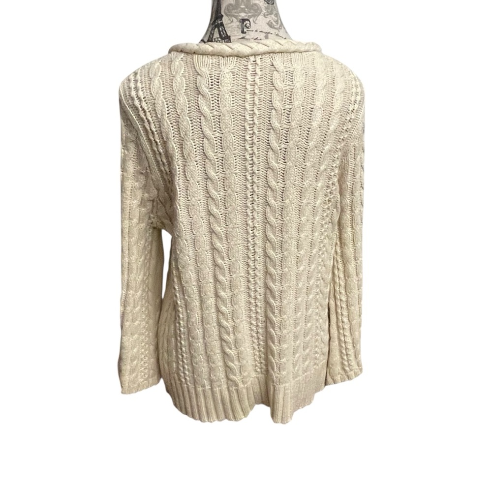 Chic Cream Cable Knit Women's Sweater - Picture 3 of 6